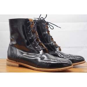 Sumissura Black custom designed Wingtip ankle boots Size 40